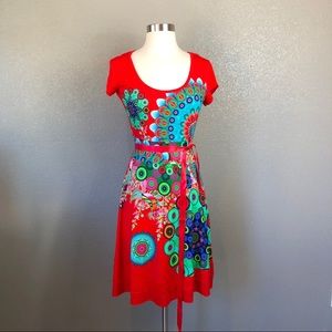 Desigual fit and Flare dress sz medium